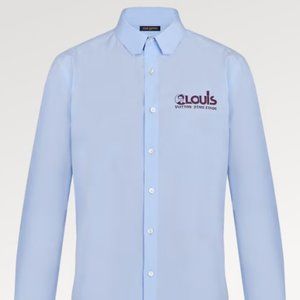 Mens Button Up Shirt. Louis Vuitton "Regular Shirt" - Size: L0 Color: Ocean Blue